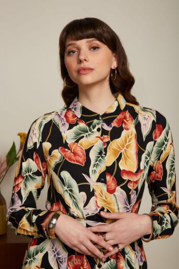 King Louie kvinner oliven midikjole marmora B648B29 klær svart King Louie kvinner oliven midikjole marmora B648B29 klær svart